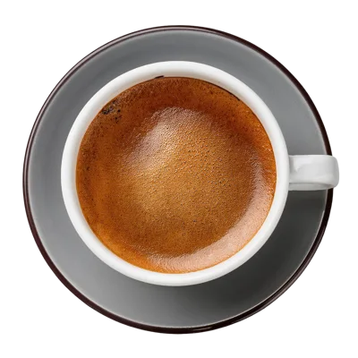 Top View Of Espresso Coffee In A Ceramic Cup