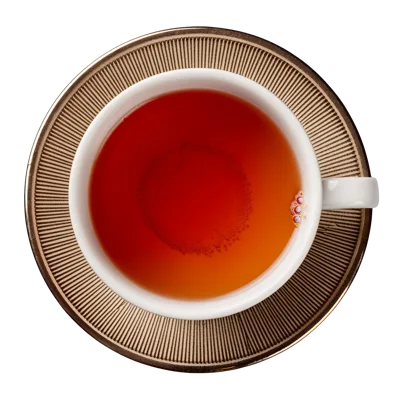 Top View Of A Cup Of Tea On A Saucer