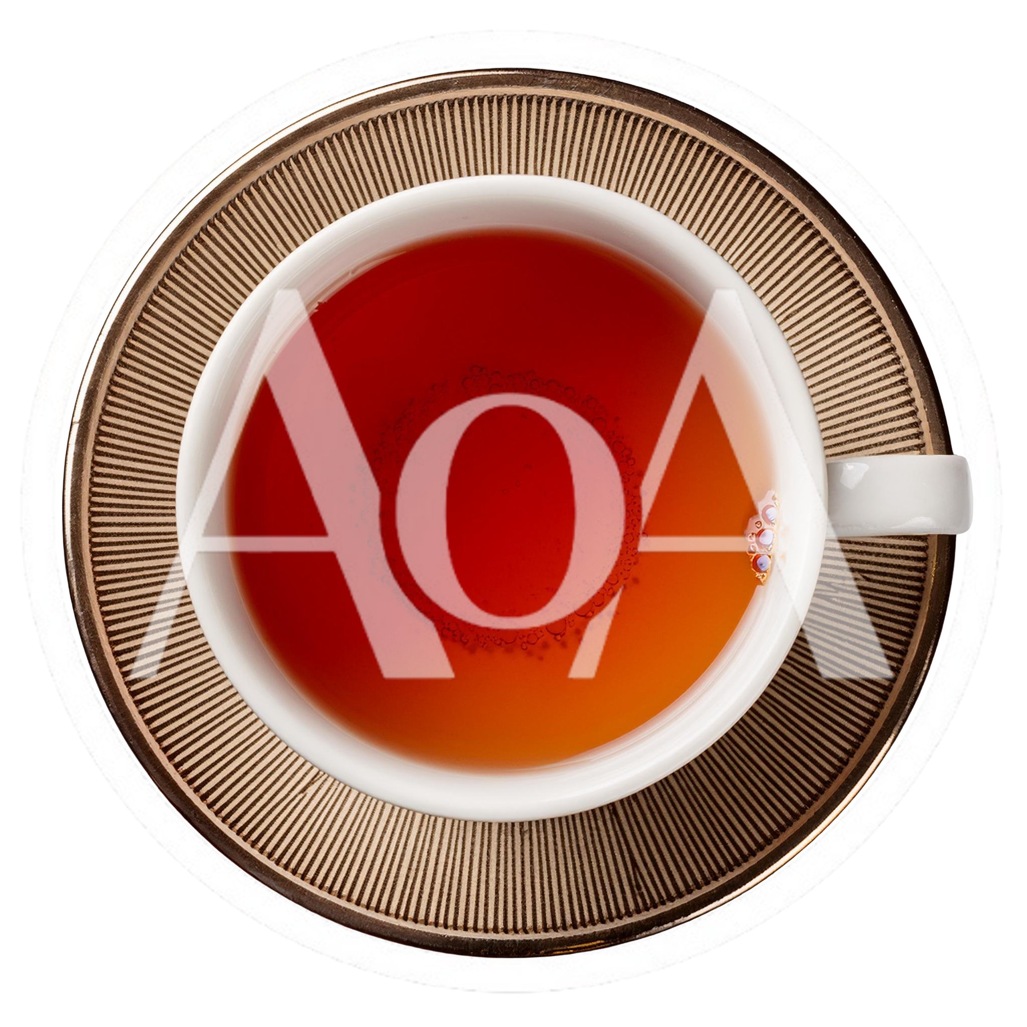 Top View Of A Cup Of Tea On A Saucer