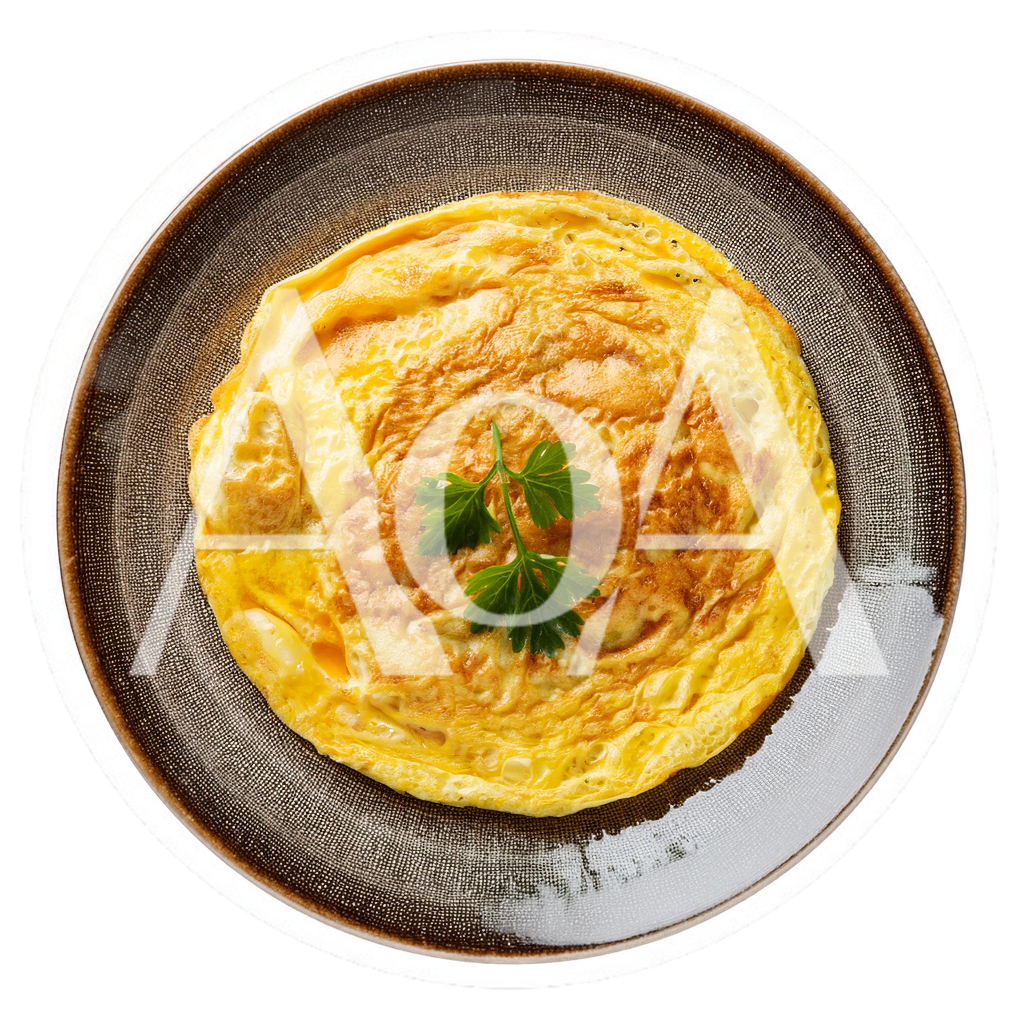 Top Down View Of A Golden Omelet On A Plate
