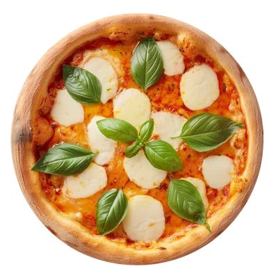 Fresh Margherita Pizza With Basil Leaves