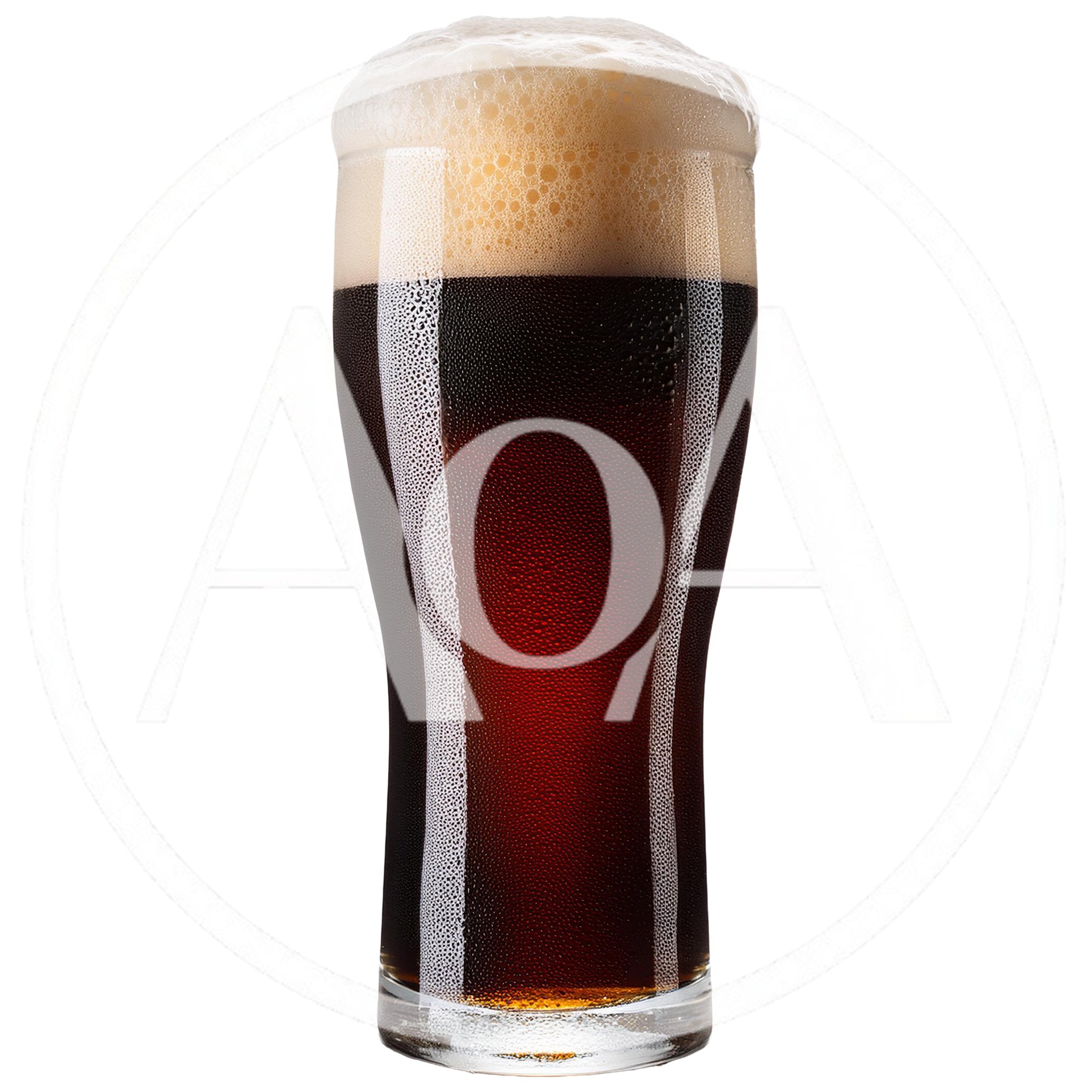 Cold Glass Of Dark Beer With Frothy Head