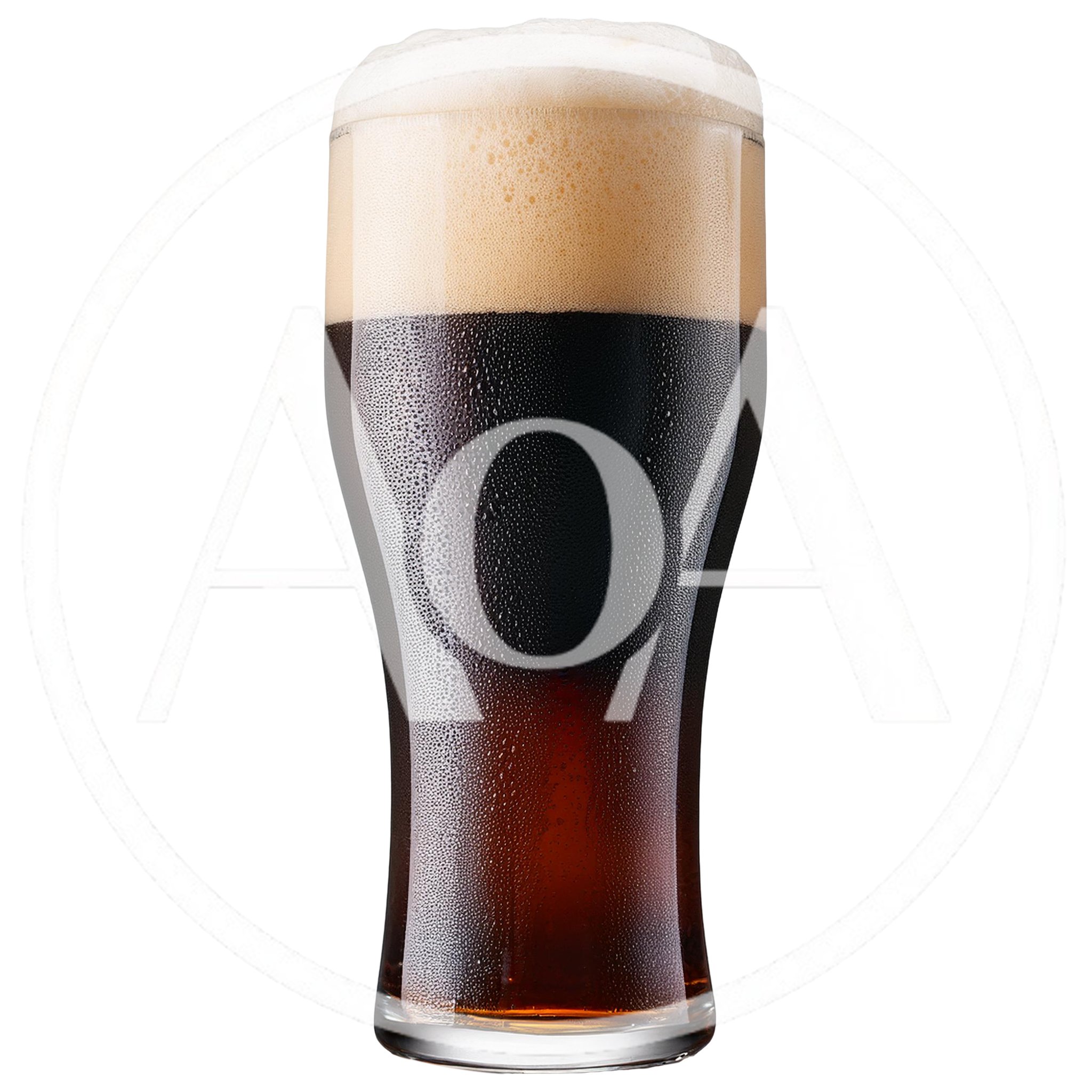 Cold Glass Of Dark Stout Beer With Foam