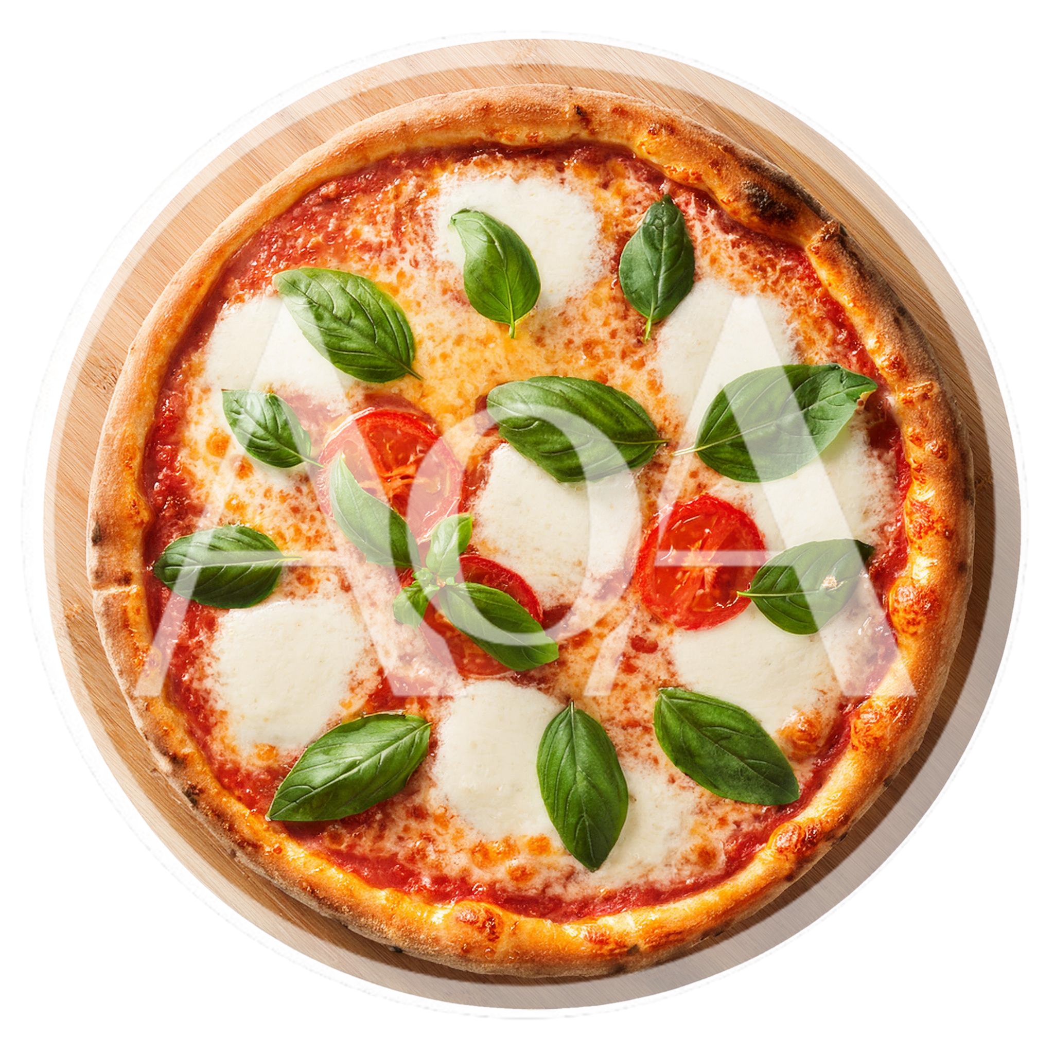 Fresh Margherita Pizza On A Wooden Board