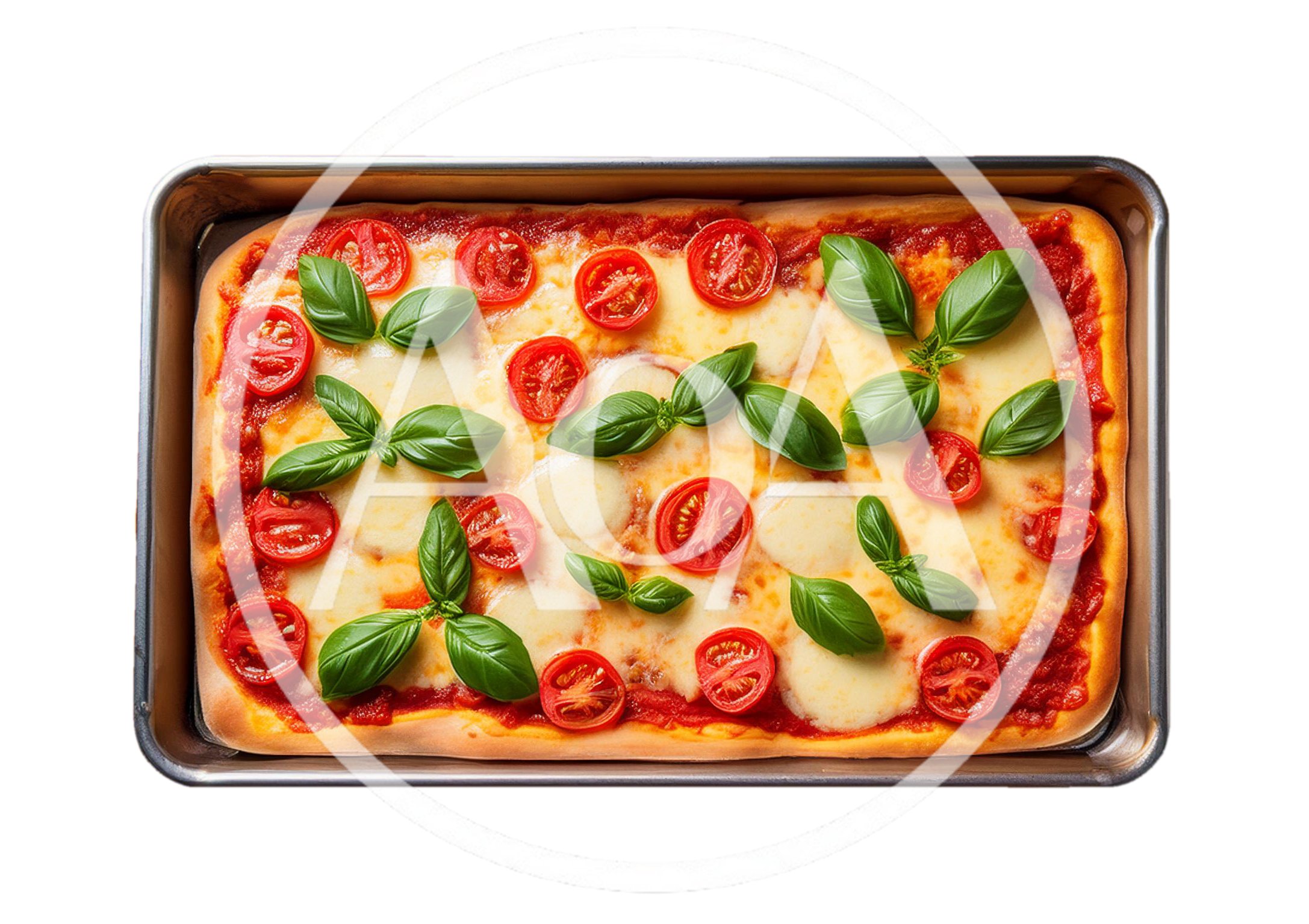 Fresh Homemade Margherita Pizza In A Baking Tray