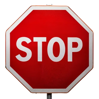 Red Octagonal Stop Sign Isolated On White Background