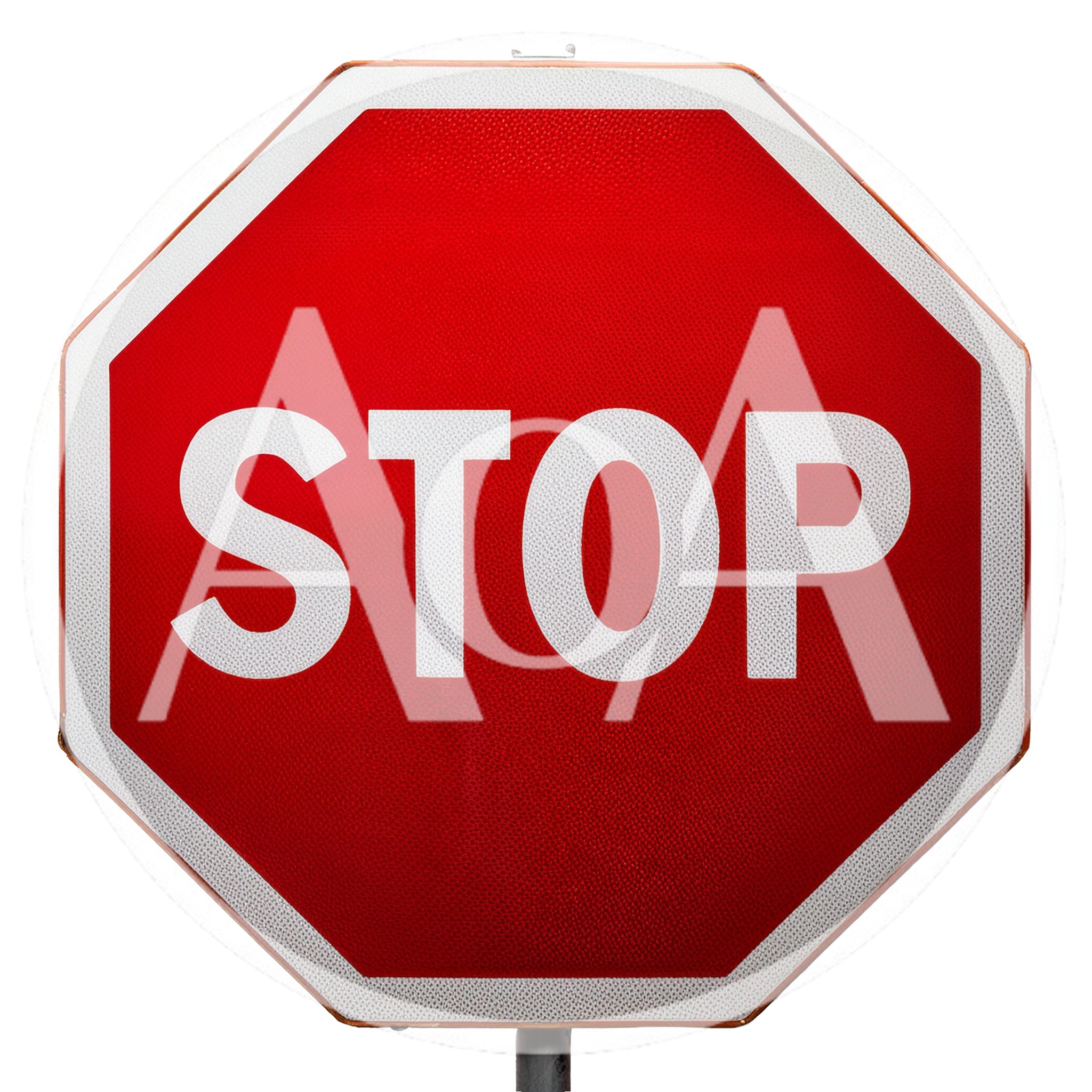 Red Octagonal Stop Sign Isolated On White Background