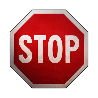 Red Octagonal Stop Sign Isolated On White Background