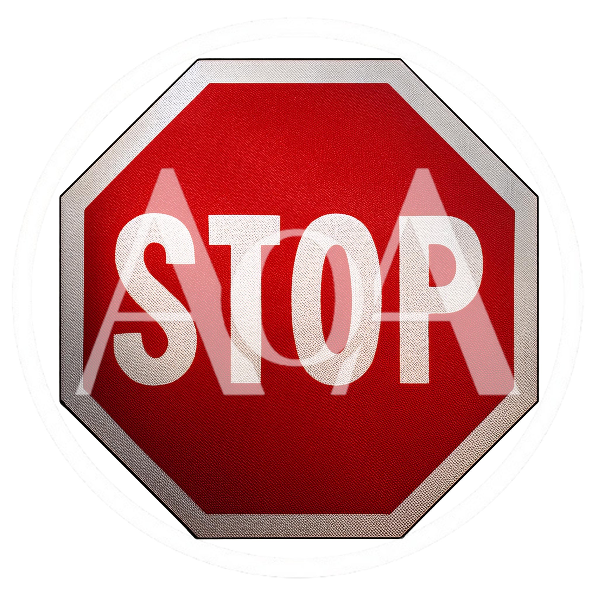Red Octagonal Stop Sign Isolated On White Background