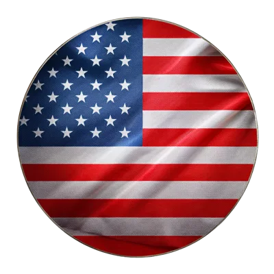 Circular American Flag With Fabric Texture
