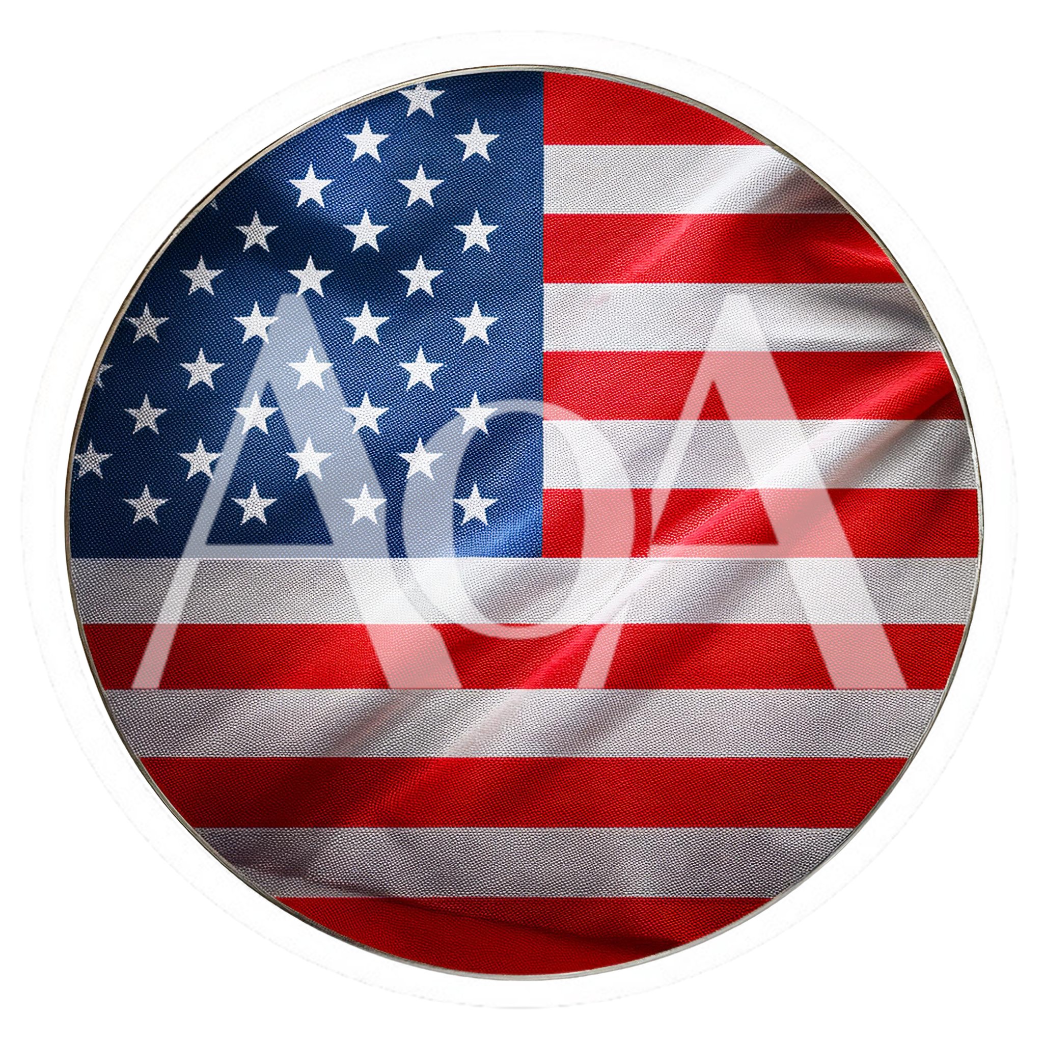 Circular American Flag With Fabric Texture