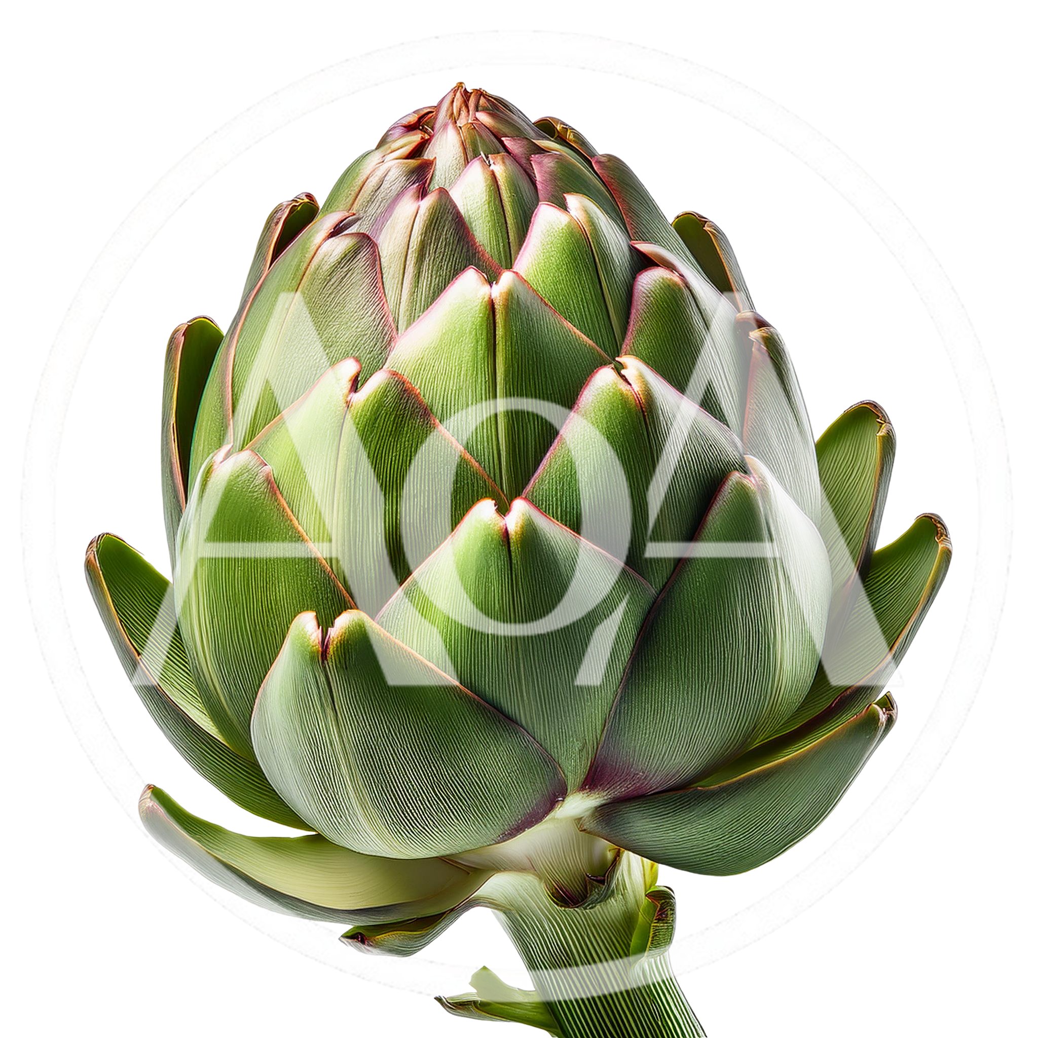 Fresh Whole Globe Artichoke Isolated On White Background