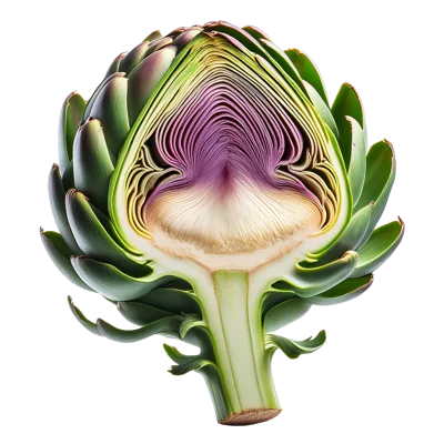 Cross Section Of A Fresh Green Artichoke
