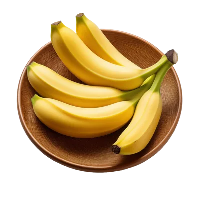 Fresh Yellow Bananas In A Wooden Bowl