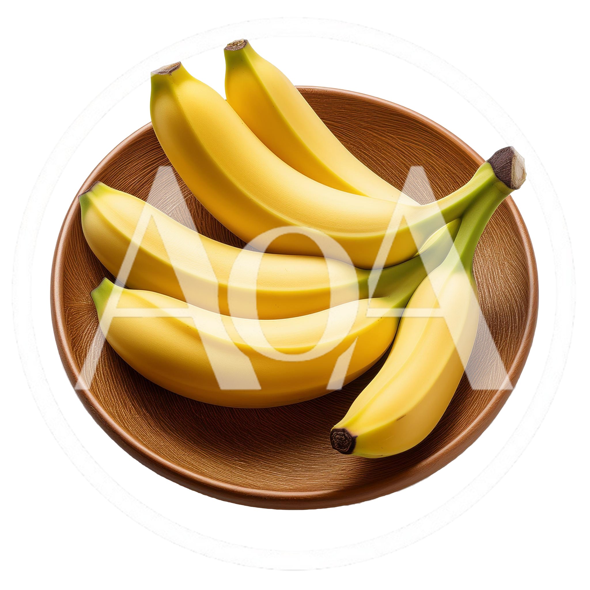 Fresh Yellow Bananas In A Wooden Bowl