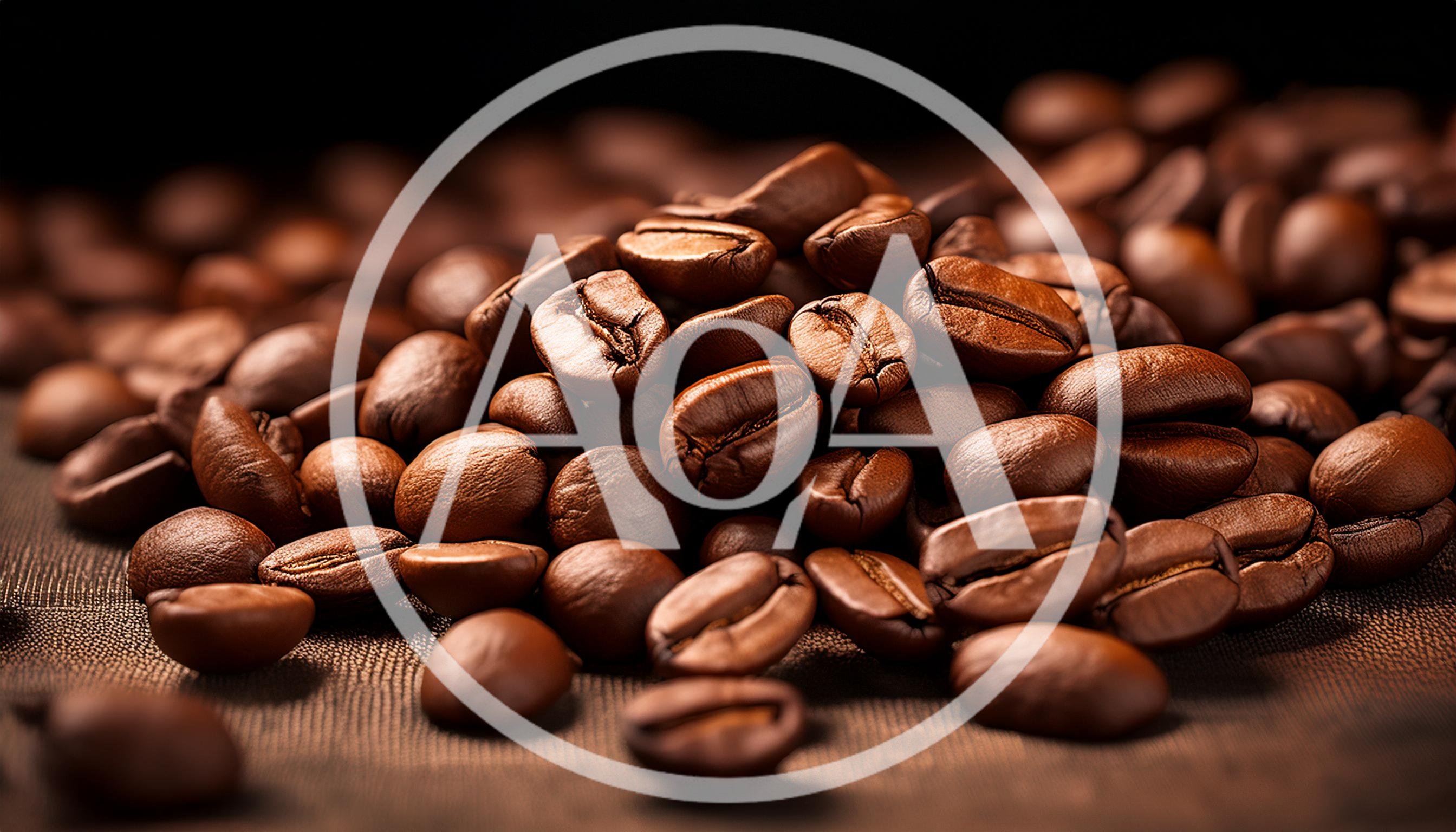 Roasted Coffee Beans Pile Close Up