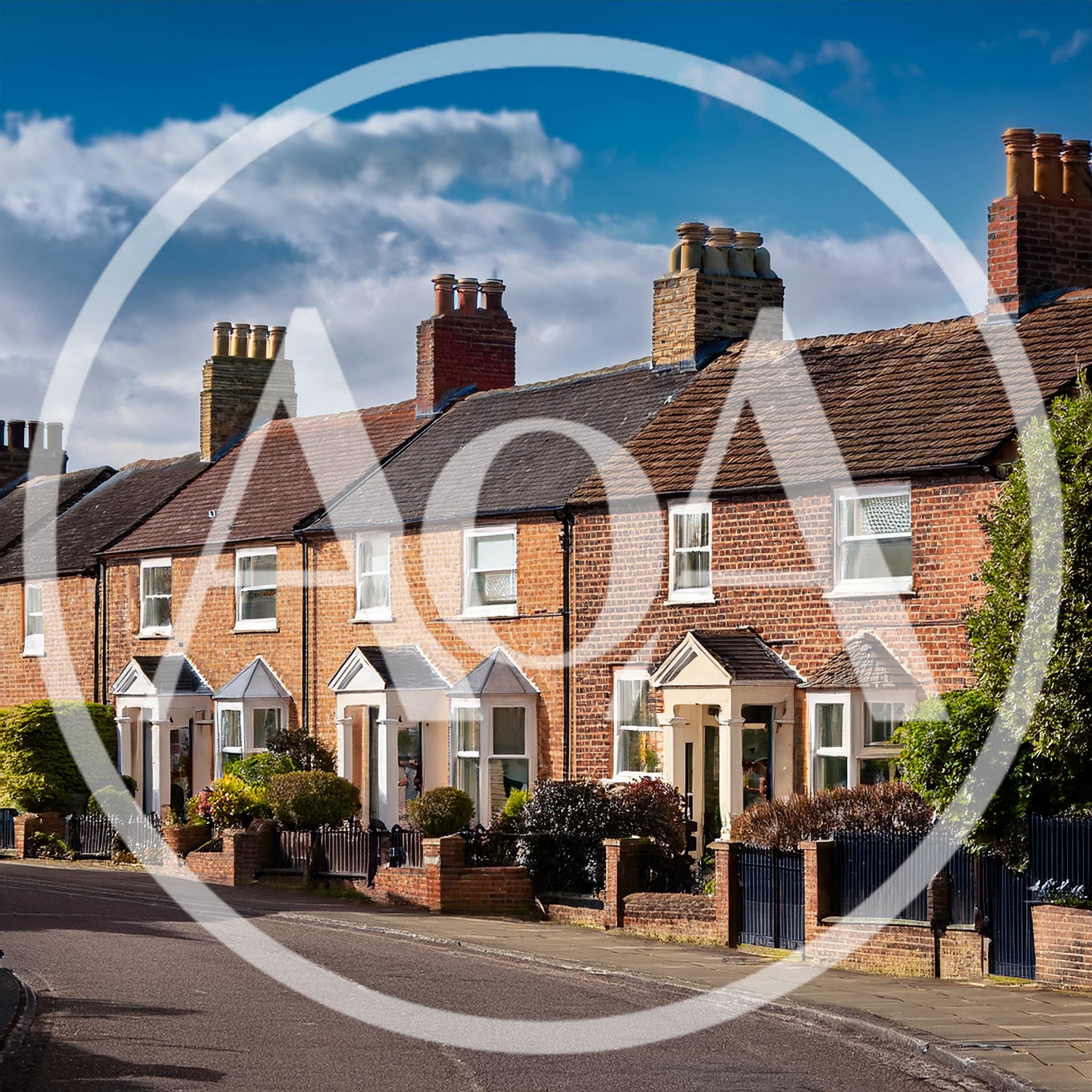 Row Of Traditional English Brick Terraced Houses