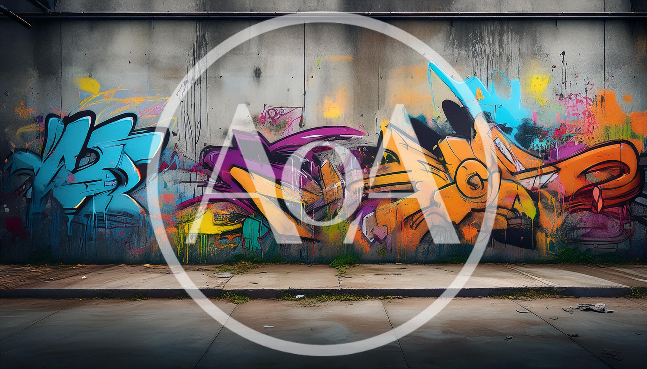 Vibrant Graffiti Art Mural On Urban Concrete Wall
