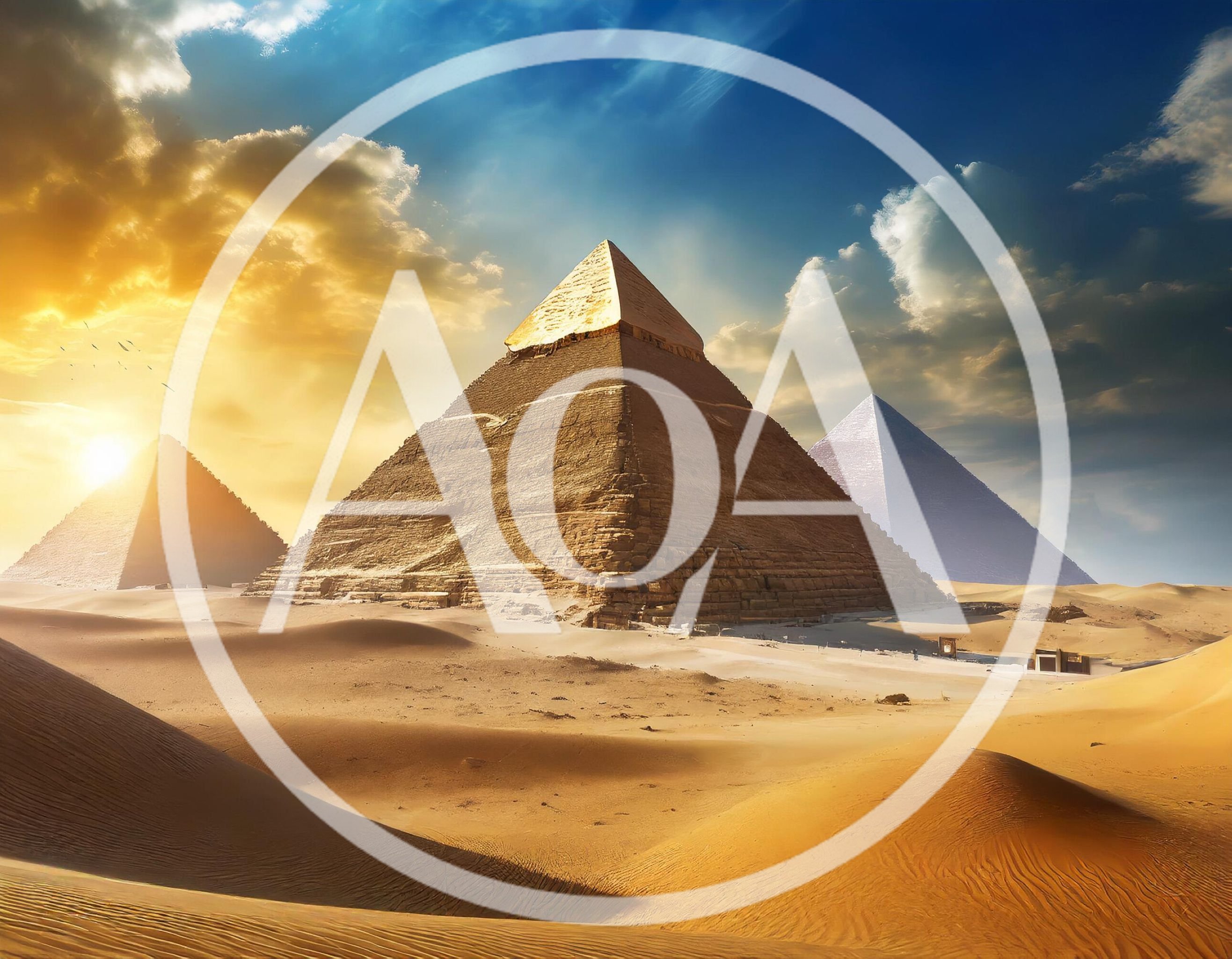 The Great Pyramids Of Giza At Sunset