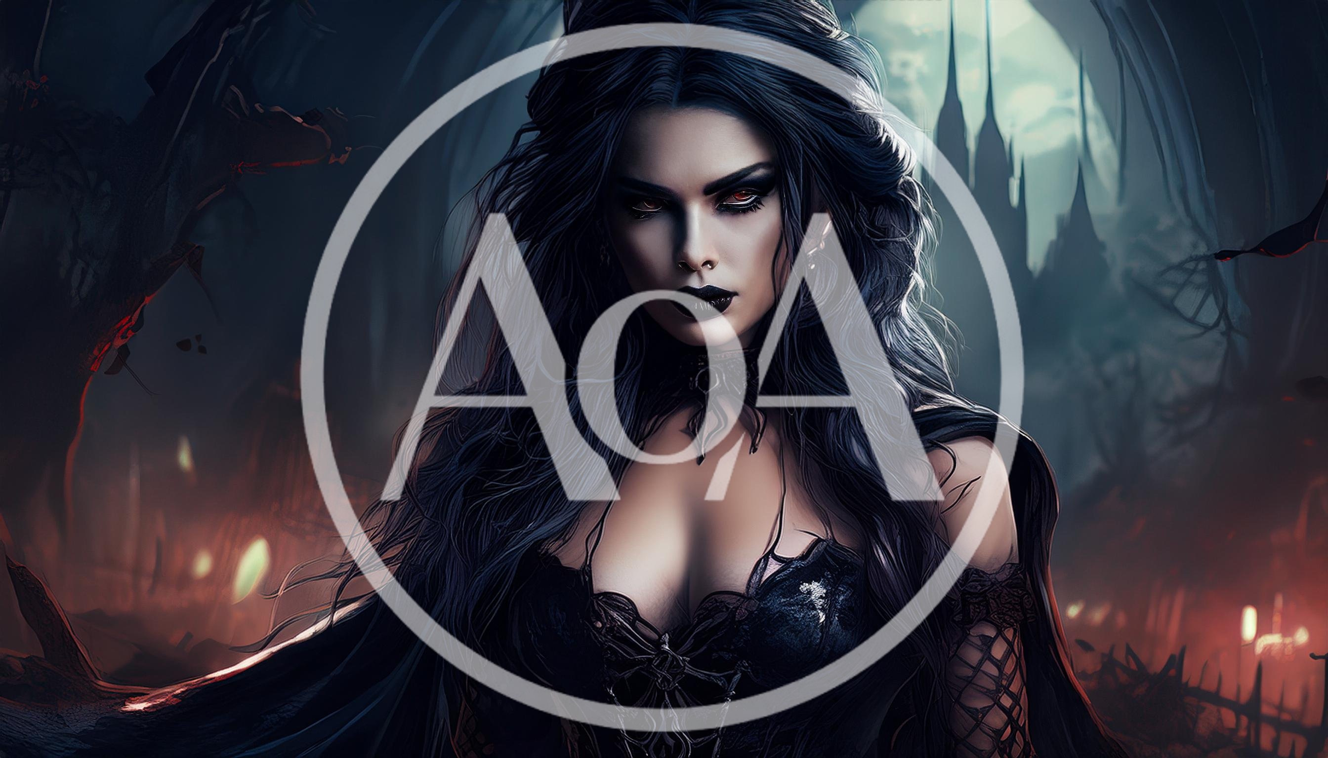Gothic Vampire Queen Portrait In Dark Fantasy Setting