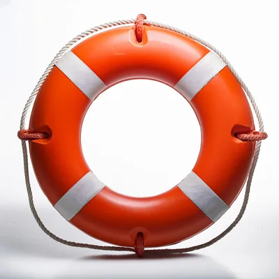 Orange Life Buoy Ring With White Reflective Strips