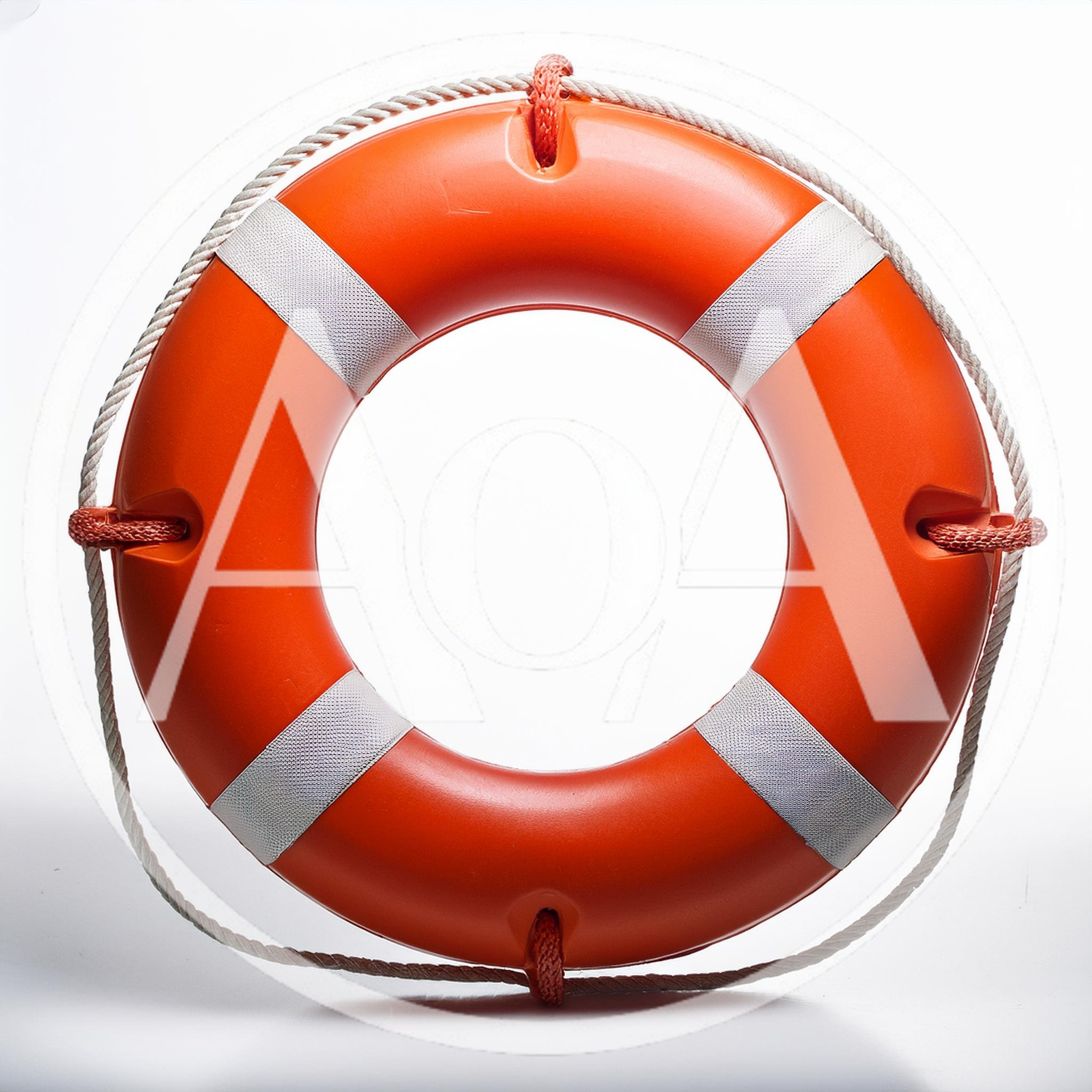 Orange Life Buoy Ring With White Reflective Strips