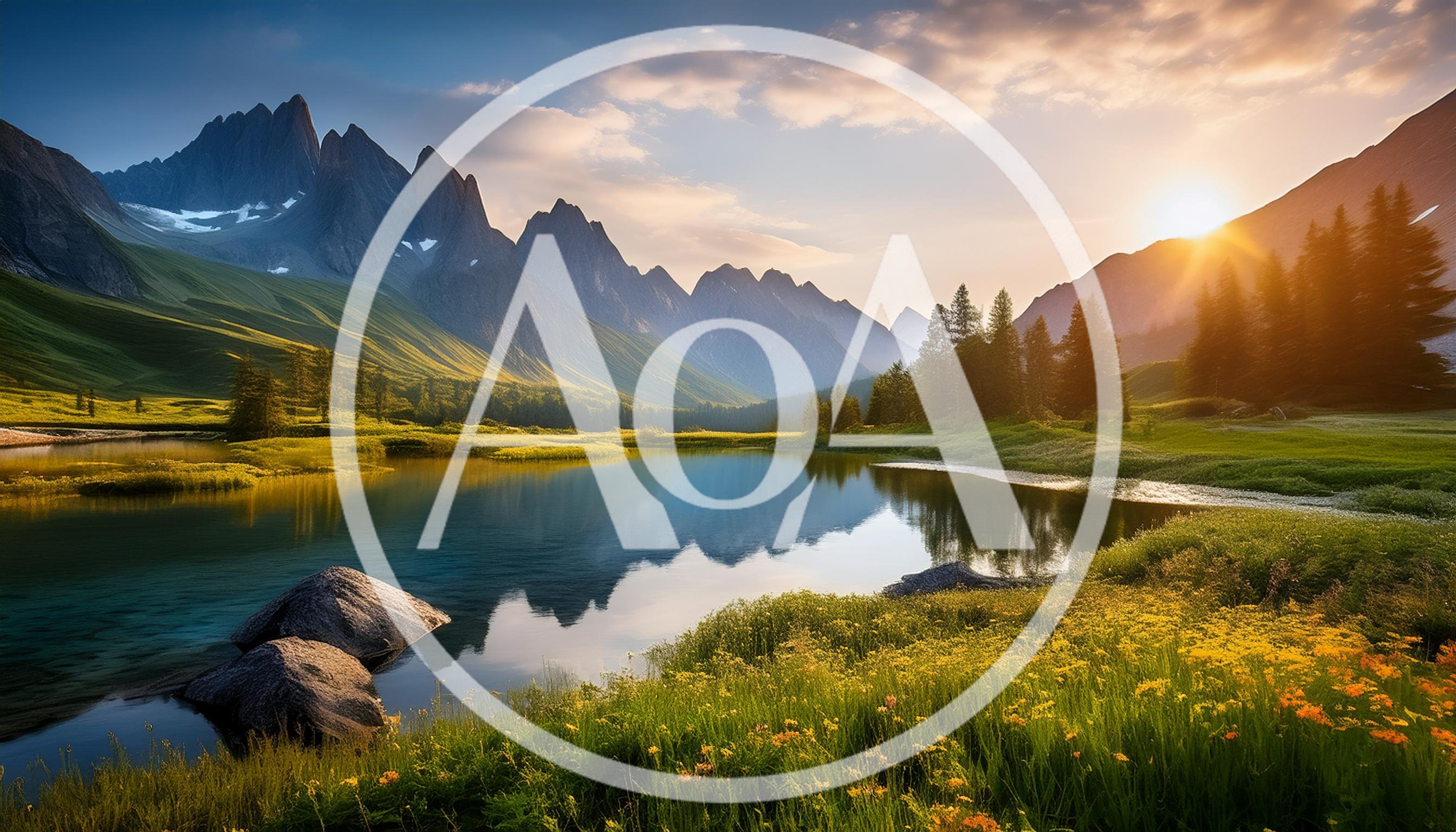 Serene Alpine Lake Landscape At Sunset
