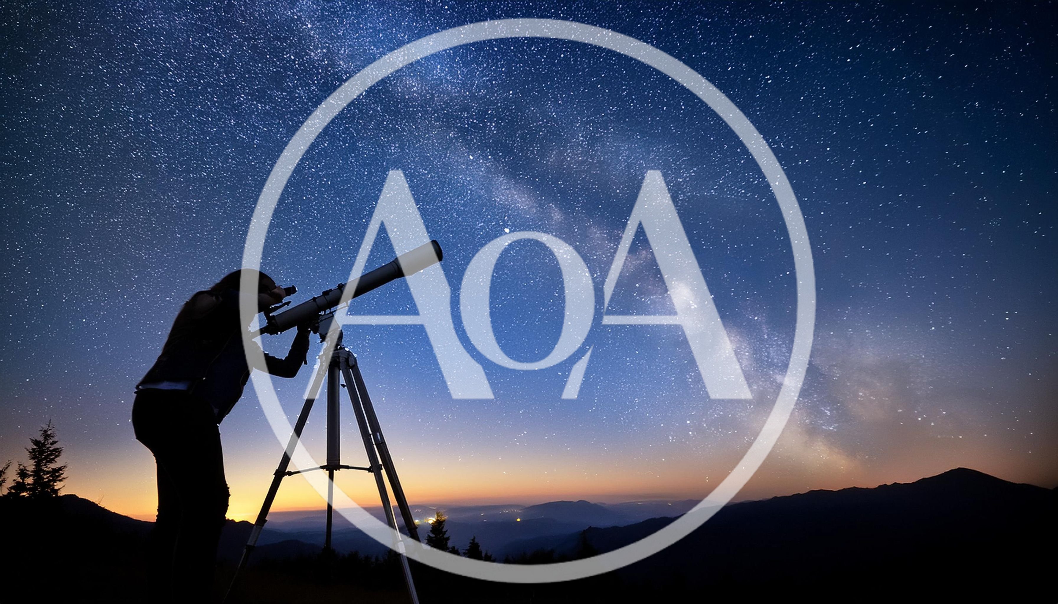 Woman Observing The Milky Way With A Telescope