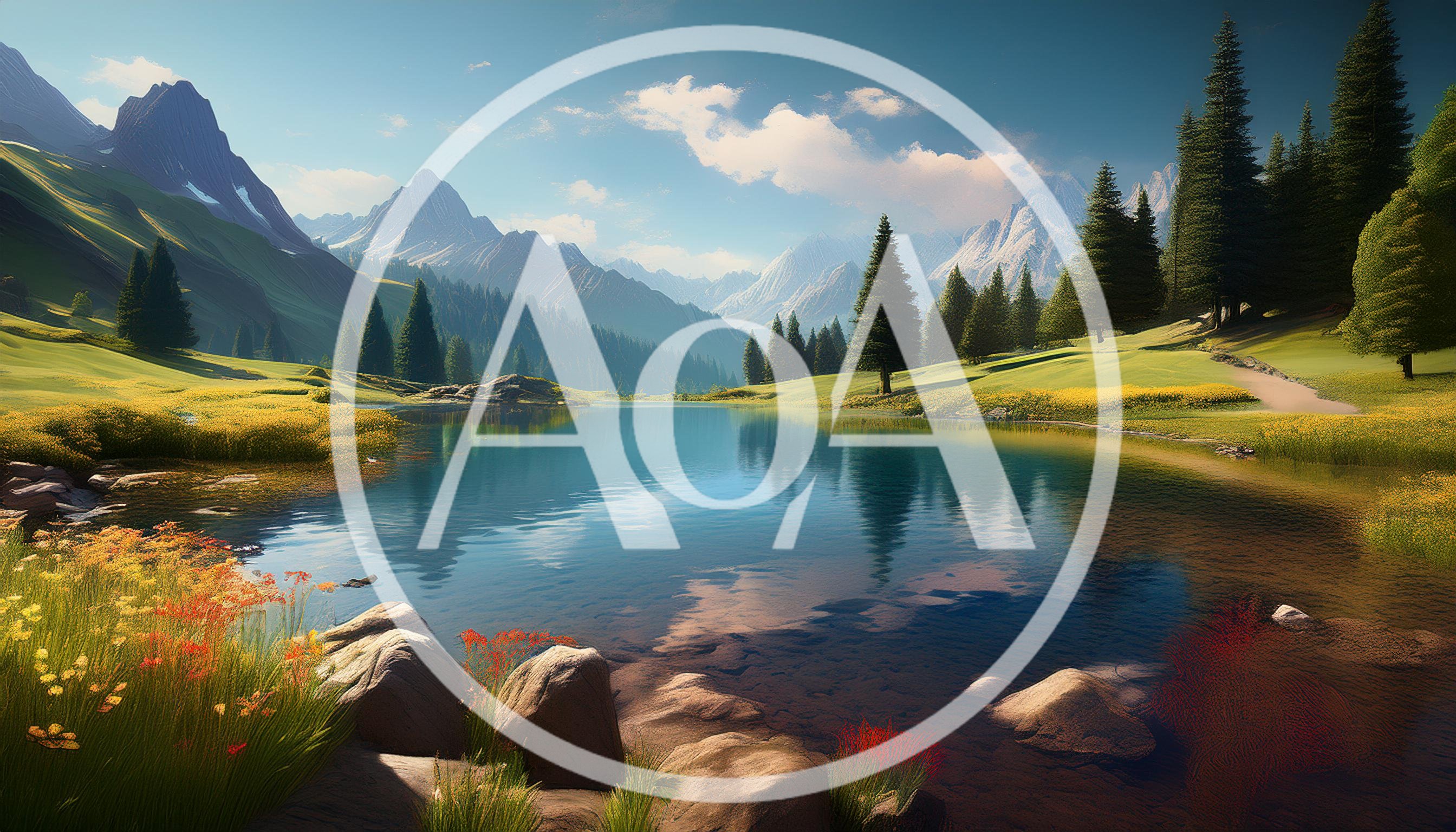 Serene Alpine Lake Landscape With Mountain Peaks