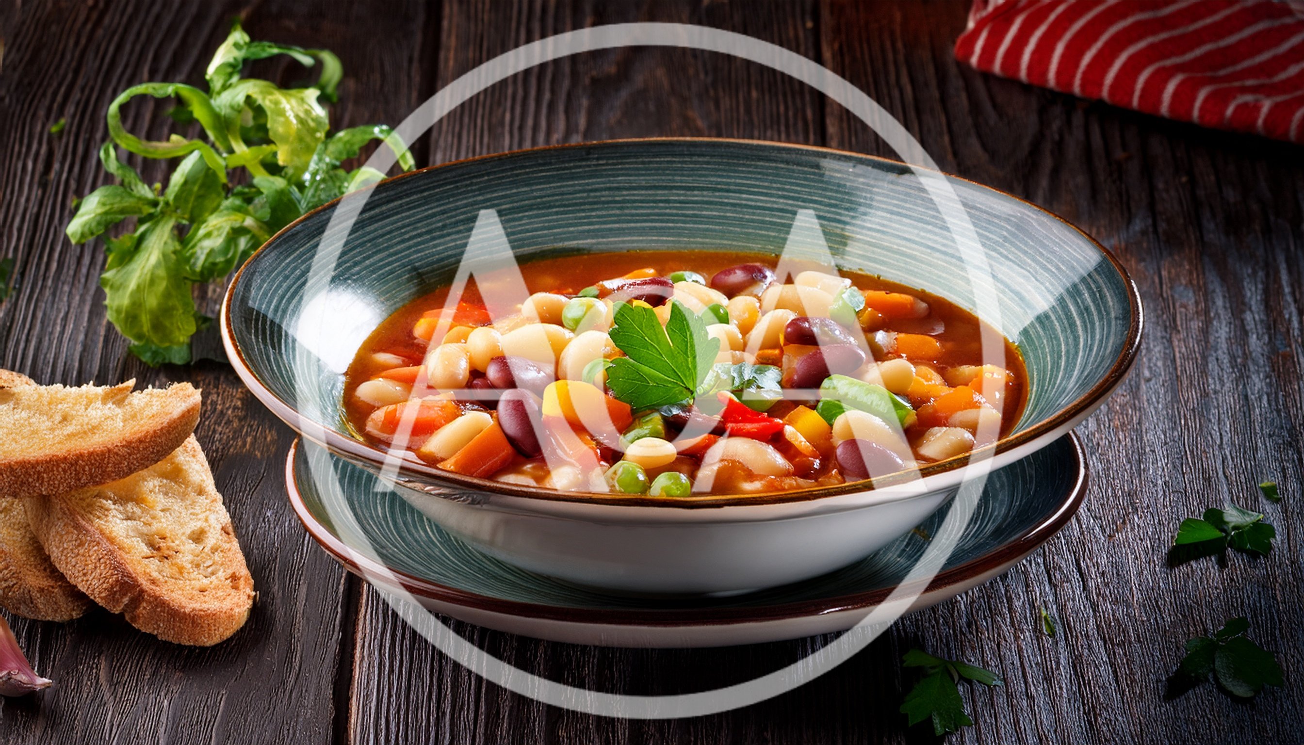 Bowl Of Hearty Vegetable And Bean Soup