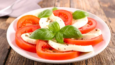 Caprese Salad With Fresh Tomato Mozzarella And Basil