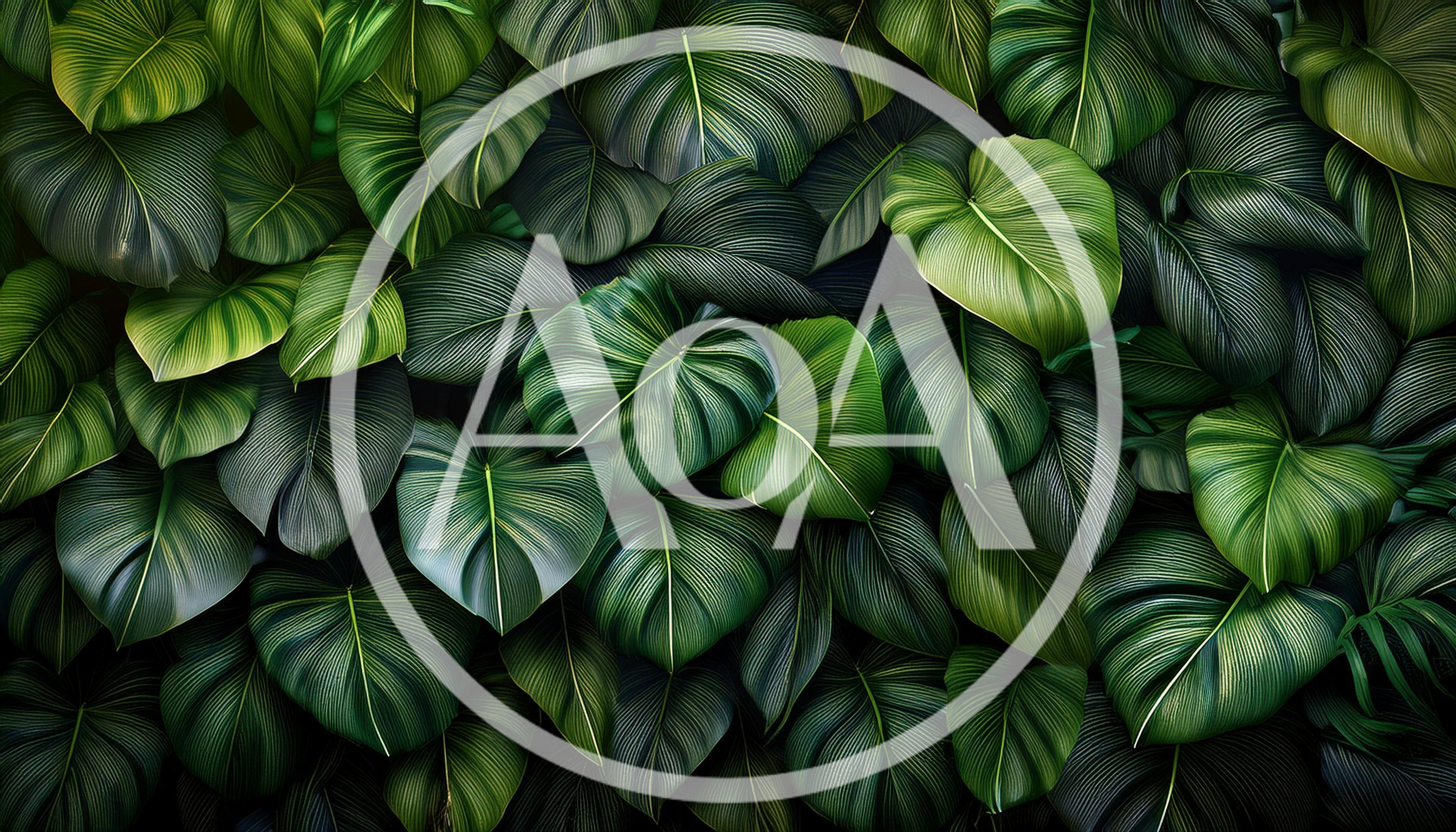 Lush Tropical Green Leaf Pattern Background