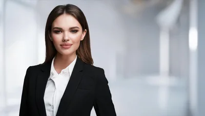 Professional Businesswoman In A Black Suit
