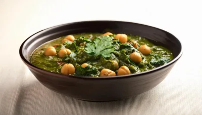 Bowl Of Chana Saag With Chickpeas And Spinach
