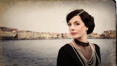 Vintage Style Portrait Of A Woman In Venice