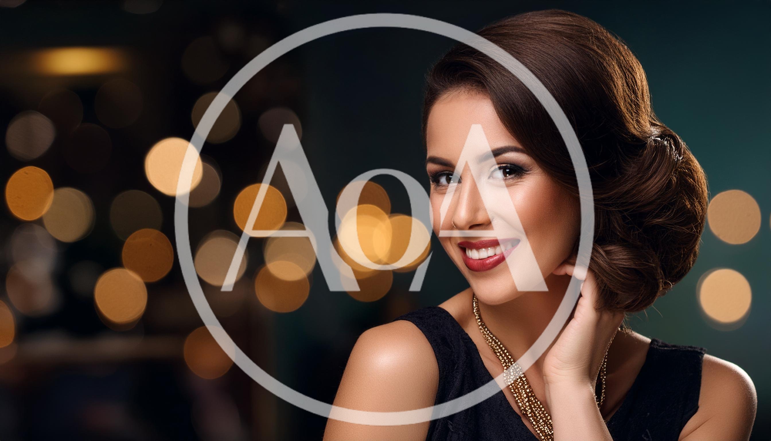 Elegant Woman Smiling With Glamorous Evening Makeup