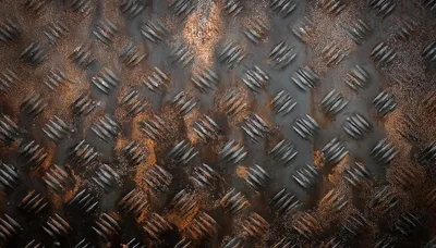 Rusty Metal Diamond Plate Texture Background
