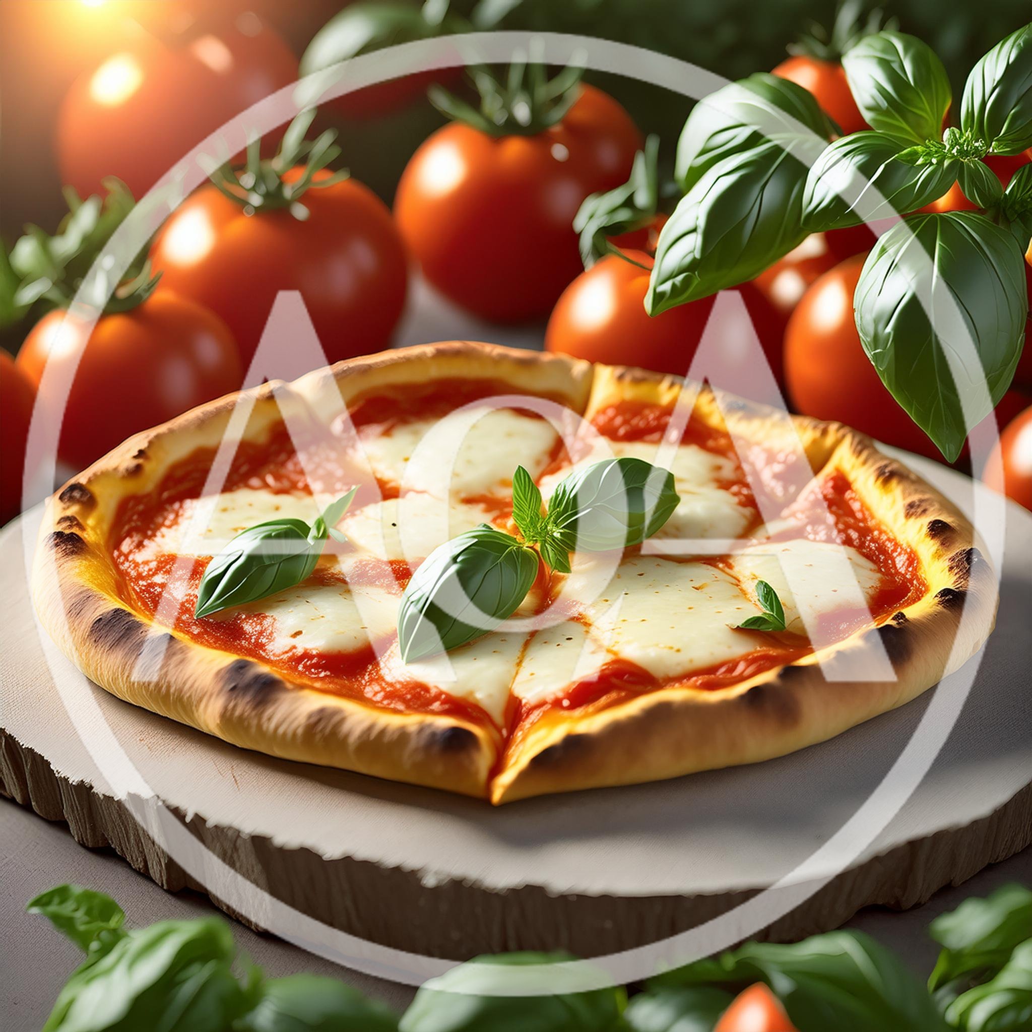 Fresh Margherita Pizza With Tomatoes And Basil