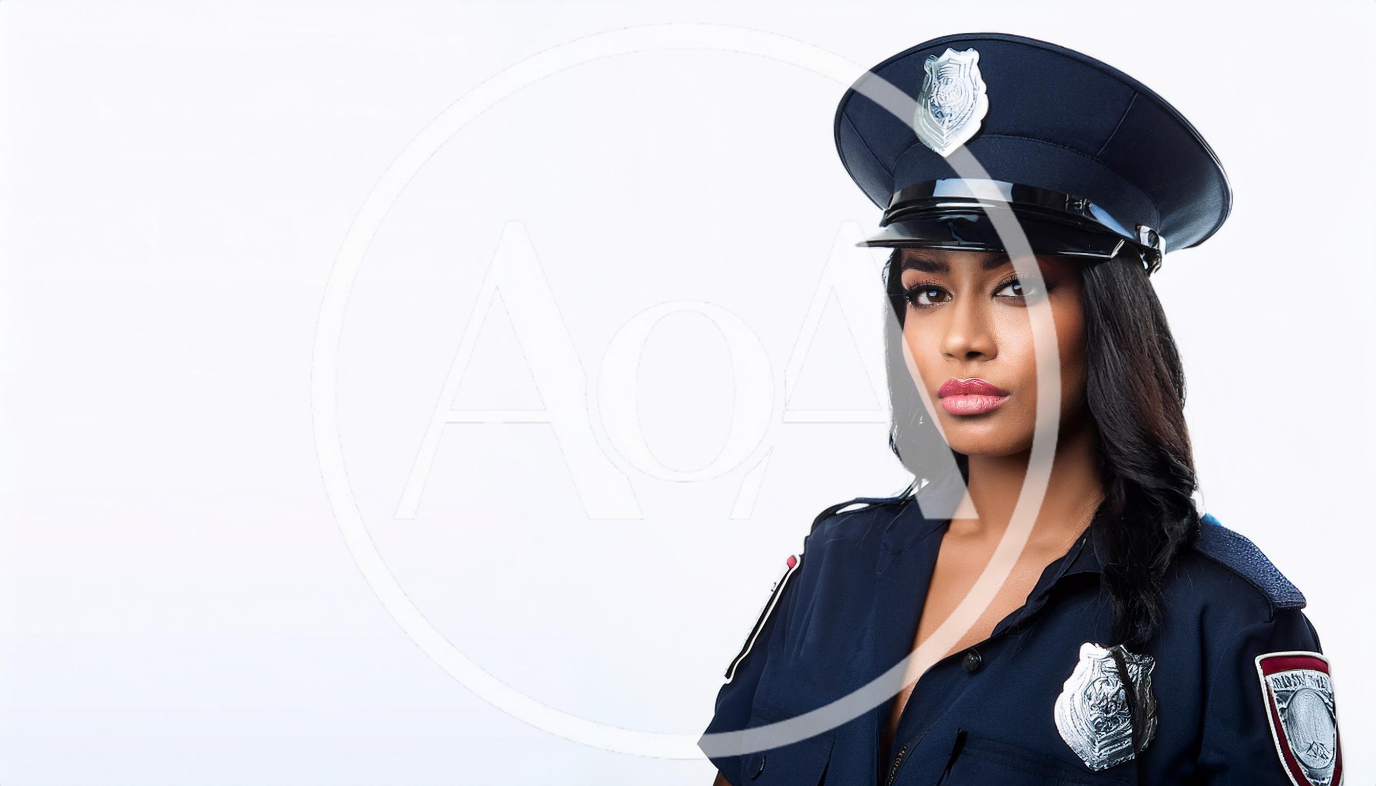 Portrait Of A Female Police Officer In Uniform