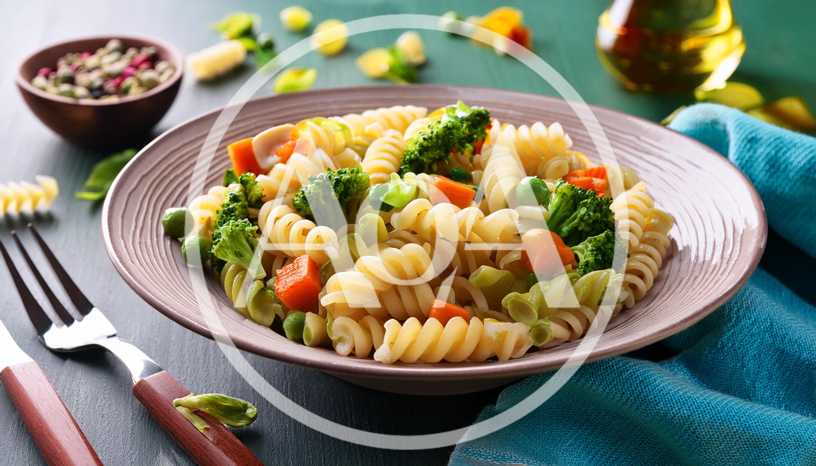 Bowl Of Fusilli Pasta With Vegetables