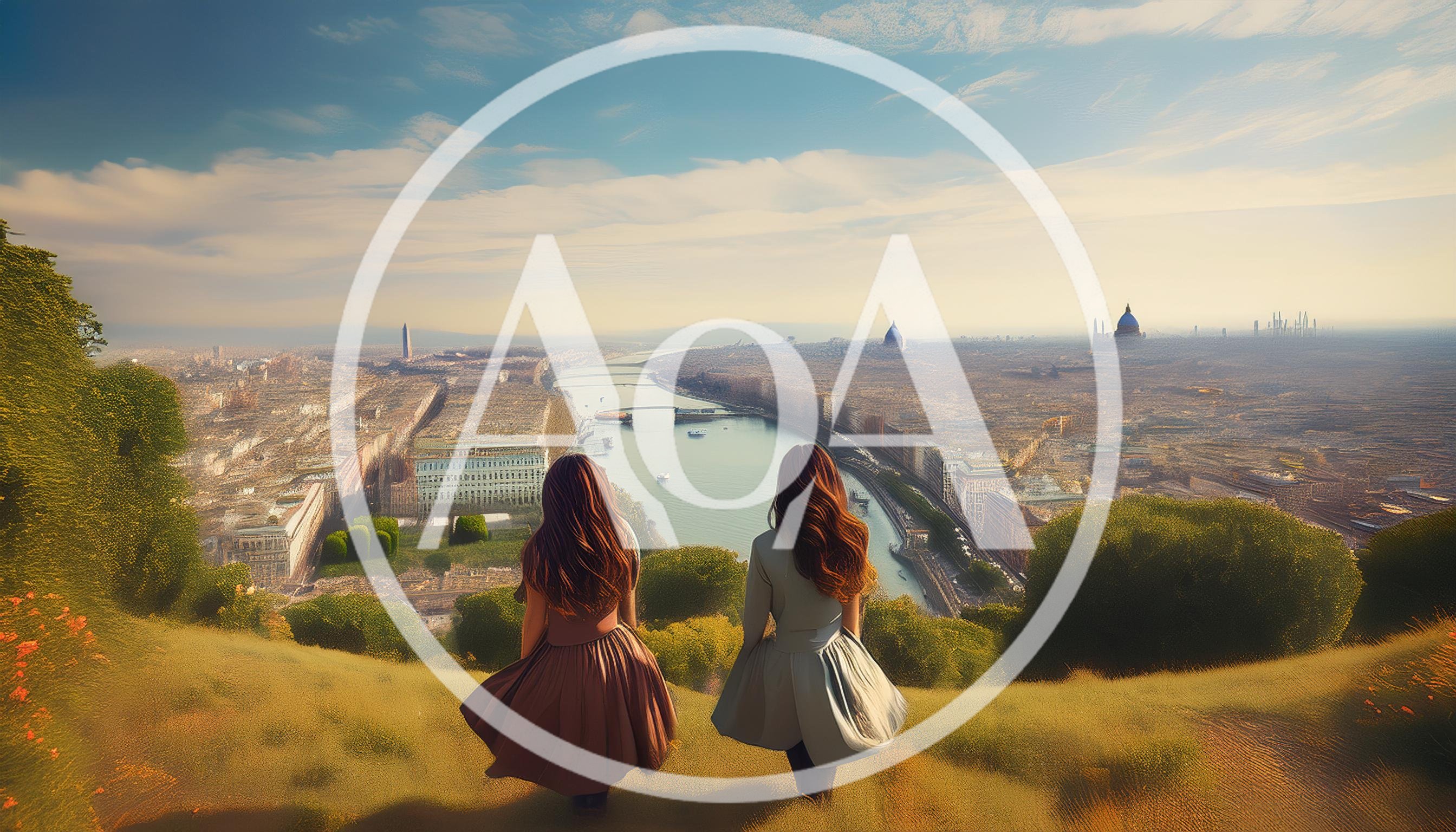 Two Women Overlooking A Panoramic Cityscape