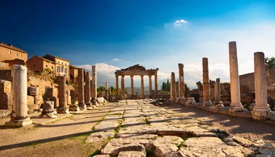 Ancient Roman Ruins Of Baalbek In Lebanon