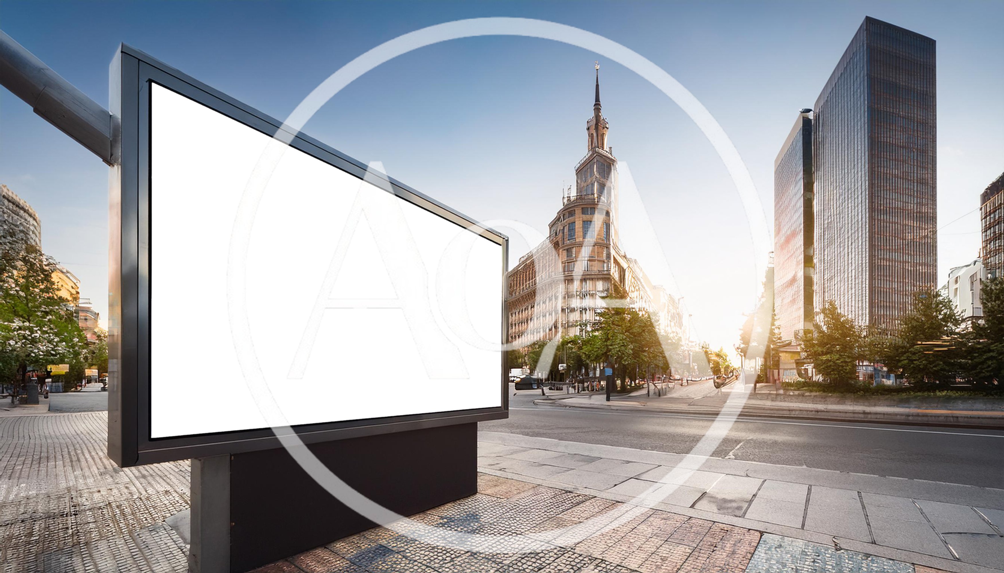 Blank Billboard Mockup on a Sunny City Street