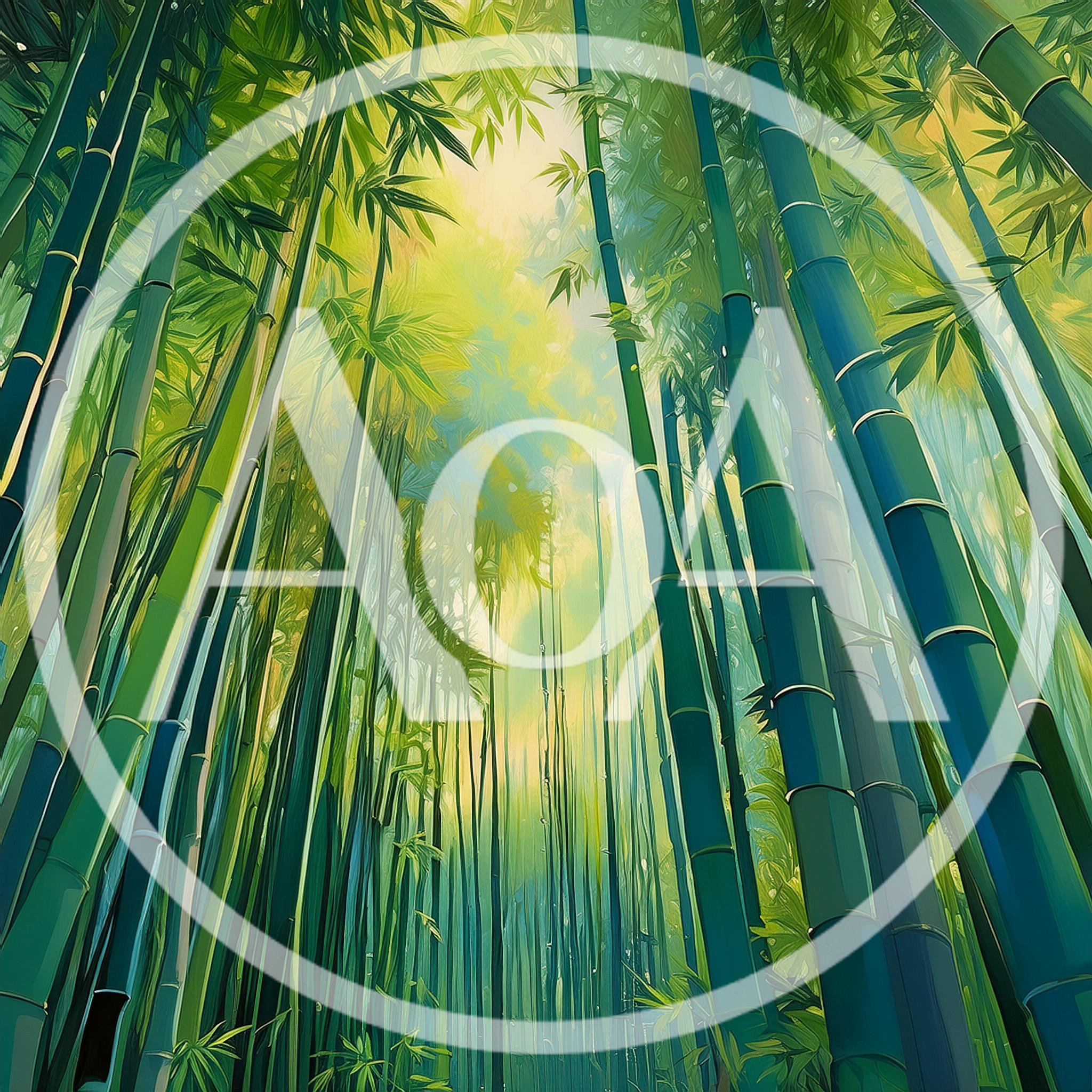 Low Angle View Of Tall Bamboo Forest Stalks