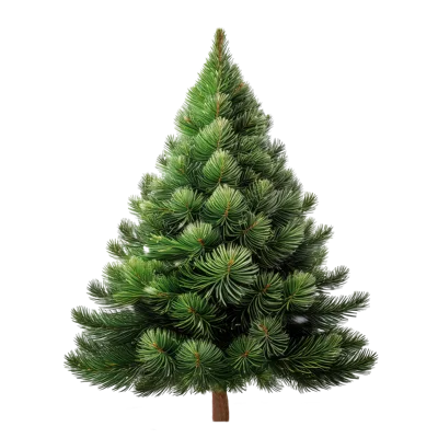Isolated Lush Green Christmas Tree On White Background
