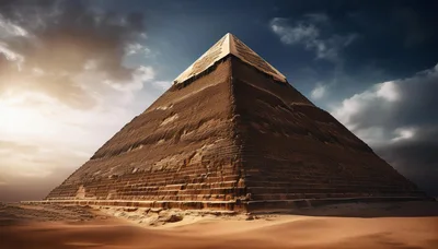 Ancient Egyptian Pyramid Under Dramatic Stormy Sky