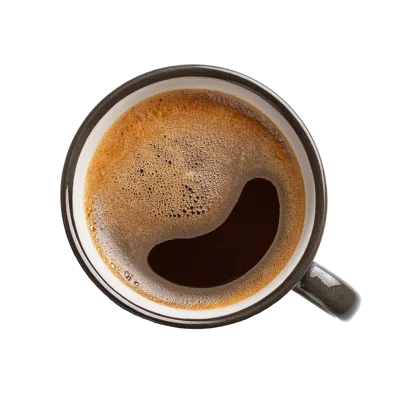 Top Down View Of A Cup Of Black Coffee