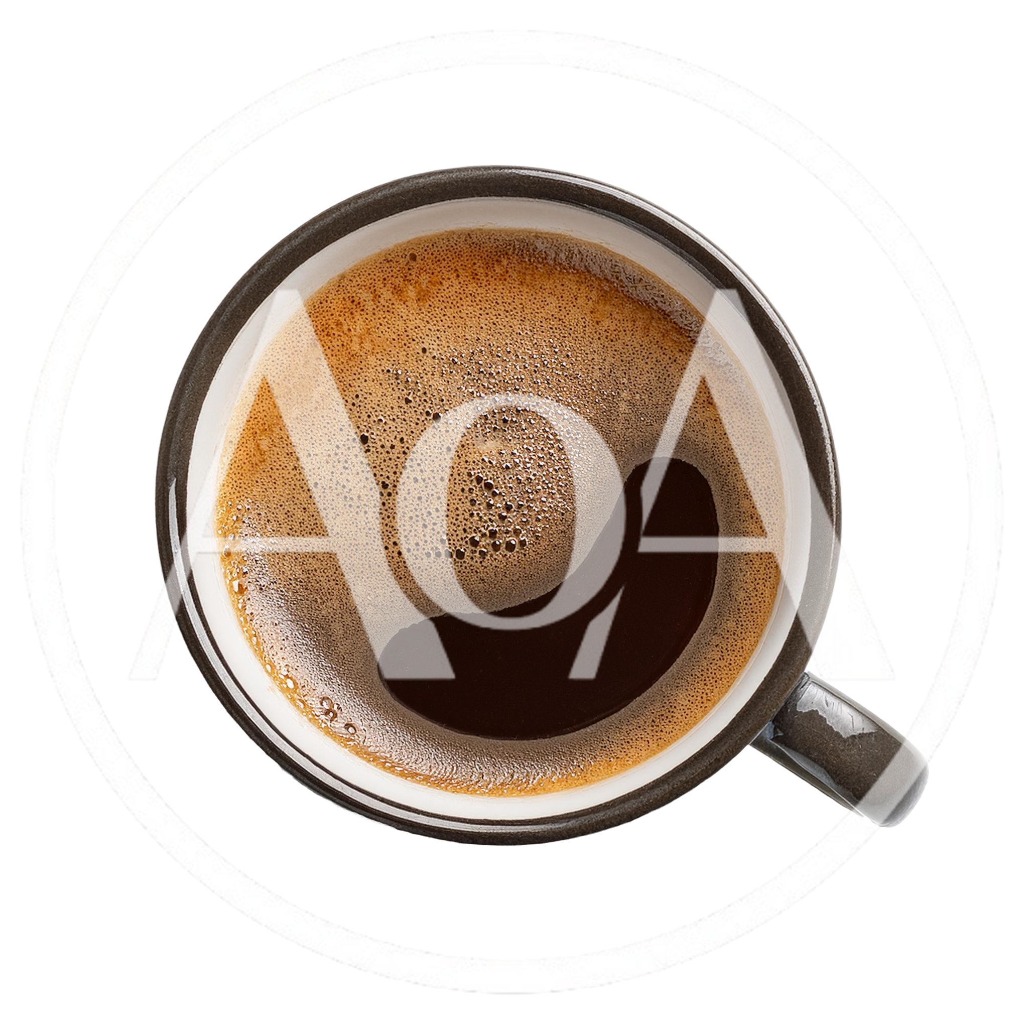 Top Down View Of A Cup Of Black Coffee