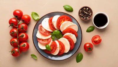 Caprese Salad With Fresh Tomatoes And Mozzarella