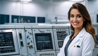 Female Scientist Standing In A High Tech Laboratory